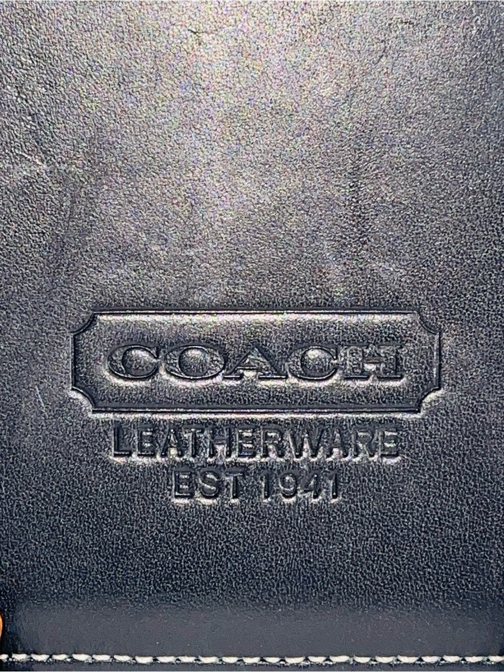 Coach Leatherware EST 1941 Black Leather Passport Holder Cover Photo Insert - Picture 2 of 6